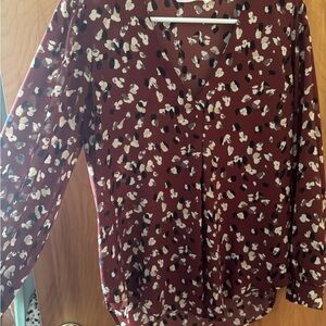 Lush Brown Floral Blouse